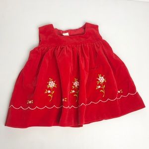 Vintage Velour Floral Baby Dress 0-3 Months
